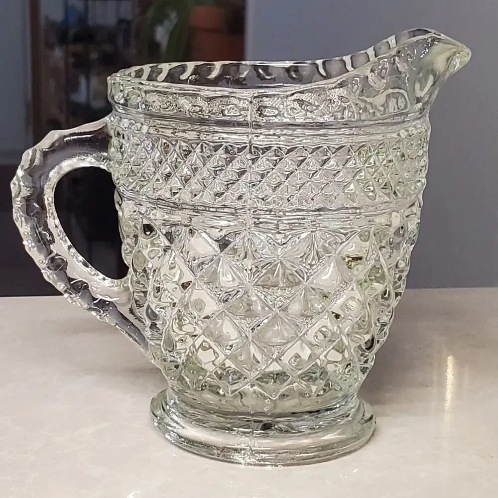 Anchor Hocking Wexford Pattern Creamer Pitcher Criss Cross